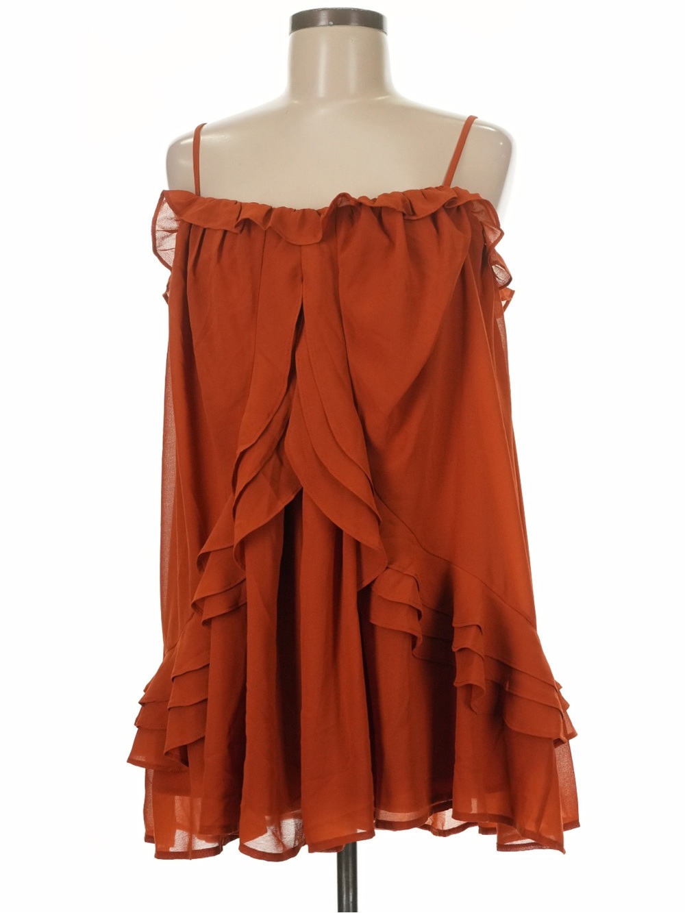 12th Tribe Golden Hour Rust Mini Dress - Size M - Picture 8 of 12